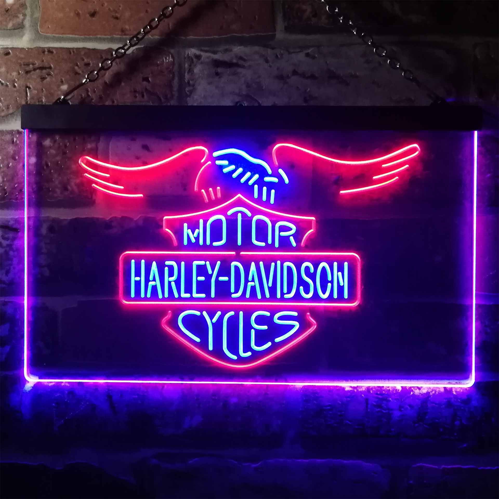 Harley Davidson Eagle 2 Dual LED Neon Light Sign